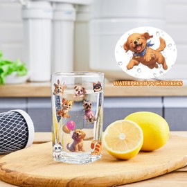 396 PCS Transparent Dog Stickers for Scrapbooking, 20 Sheets Pet Dog Plastic Stickers Pack Warterproof Scrapbook Sticks Animal Reward Stickers for Planner Water Bottle Envelope Laptop Phone