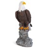 Eagle On Stone Natural Brown 6 inch Resin Stone Decorative