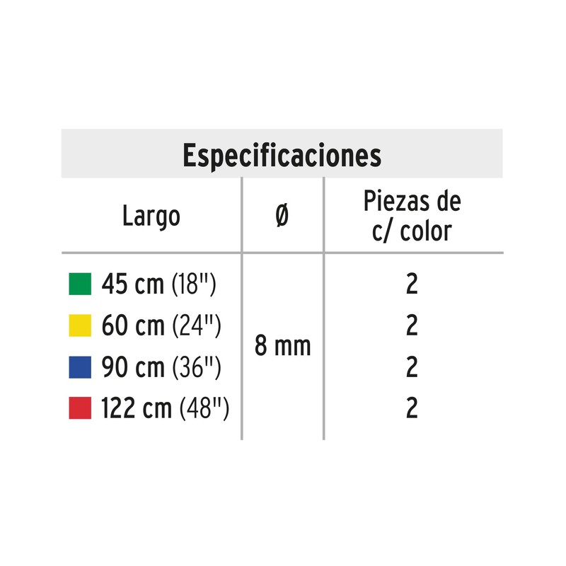 Pretul TENS-8, Tensores elásticos, juego de 8 piezas,