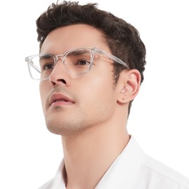 OCCI CHIARI Clear Frame Reading Glasses Men 1.5 Stylish Square Readers(1.0 1.25 1.5 1.75 2.0 2.25 2.5 2.75 3.0 3.5 4.0 5.0 6.0)