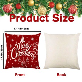 YUJUN 4 Pack Christmas Pillow Covers Decoration,18x18in Buffalo Plaid Farmhouse Red Christmas Winter Throw Pillows Cushion Case Couch Decor for Christmas Home Outdoor Decorations