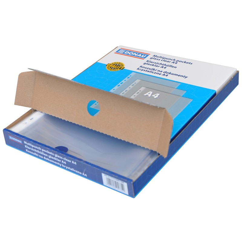 Punched Pockets DONAU PP A4 Cristal 50 Micron in a
