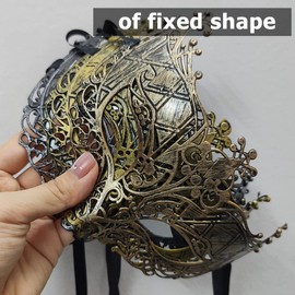 CNYMANY 27 Pcs Vintage Antique Masks Retro Masquerade Men Women Unisex Mask for Ball Party Venetian Costume - Gold, Silver, Bronze