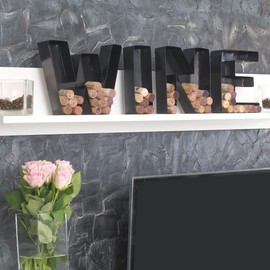 Made Easy Kit Metal Letter - Wine Cork Keepsake Saver & Holder - Display Complete Word w/Free Wall Mount Kit - Bar Kitchen Interactive Décor Set (Letter K Small)