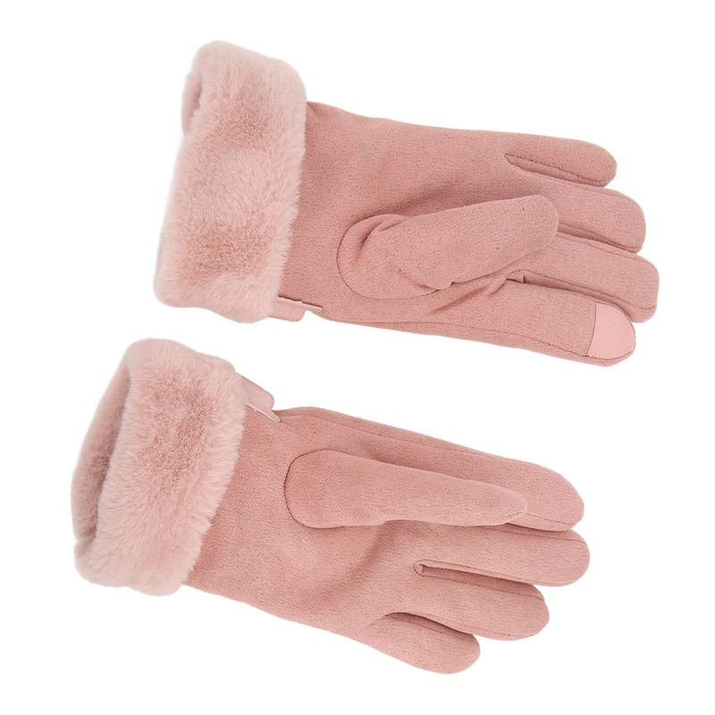 Pink USB Heating Gloves Hand Warmer Touch Screen Design Adjustable