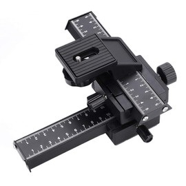 Camera Slider Dual Axis 4-Way Macro Rail Focusing Rail Slider, with 1/4 Inch Mounting Screw for Close-up
