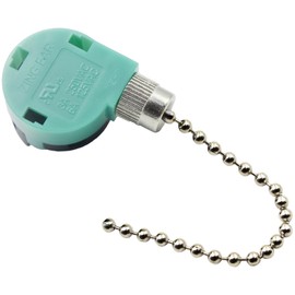 HUAXRUI Ceiling Fan Pull Chain Switch ZING Ear ZE-268S6, Ceiling Fan Off-Low-MED-HIGH 3 Speed 4 Wire Pull Chain Switch, Easy to Install (1PCS, Nickel)