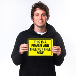 Sigo Signs This is A Peanut and Tree Nut Free Zone Sign, 10x7 Inches, Rust Free .040 Aluminum, Fade Resistant, Made in USA