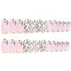 Pink Floral Matte Square Press-On Nails - 24 Pieces -
