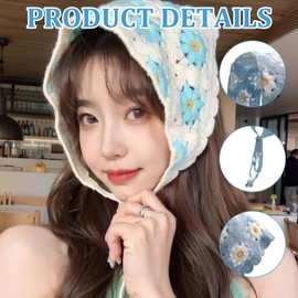 Crochet Bandana for Women,Crochet Head Scarf,Boho Head Scarf, Cute Bandana Suitable for Taking Photos, Dancing, Partying, Traveling, Camping or Dinner