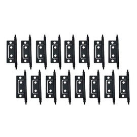 QCAA Durable Steel Non-Mortise Hinge with Final Pins, for Chest, Box, Vintage Cabinet Furniture, 2"x0.9", Matte Black, Made in Taiwan, 16 Pack