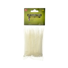 SE 4" White Cable Ties with 18-lb. Tensile Strength (100 Count) - CT4N