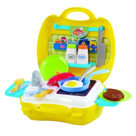 PlayGo My Carry-Along Kitchen Toy Set | Pretend Mini Chef Playset Fun Activity | Role Play Kitchen Accessories Children Kitchen Toys for Boys and Girls - 1.15 Pounds