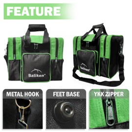 BALIKEN Single Bowling Ball Tote Bowling Bag - Holds One Bowling Ball One Pair of Bowling Shoes Up to Mens 13 Shoes