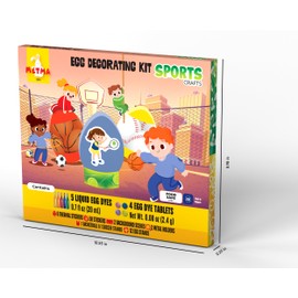 METMA 1999 Egg Decorating Sports Crafts - Complete Decorative Eggs Set with Liquid Dyes, Tablets, Stickers, Egg Spinner and More - Fun Easter Egg Dye Kit Arts and Crafts for Kids(Sports Crafts)
