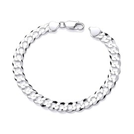 Old English Jewellers 925 Sterling Silver MEN'S Solid Curb Bracelet 8mm Width - GENTS