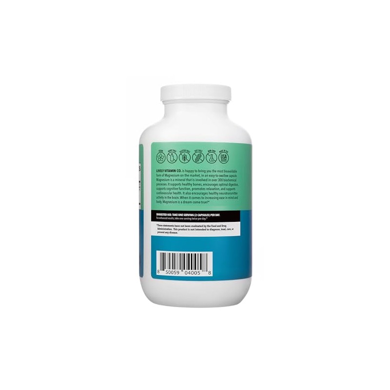 Lively Vitamin Magnesium Ease Quelado Altamente Biodisponible Tensión Estrés Nervios