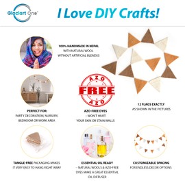 Glaciart One Felt Bunting Banner – Pre- Assembled & Tangle-Free – Party Pennant Banner Decoration for Baby Nursery, Kids Room or Bedroom - Summer, Christmas, Easter & Spring - Home Décor – 5.5ft