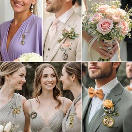 Wedding Bouquet Photo Charms Groom Boutonniere Pins For Bride Custom Pins Memorial Gifts Bridal Shower Graduation Bachelor Party Father Mother Men Women Lover
