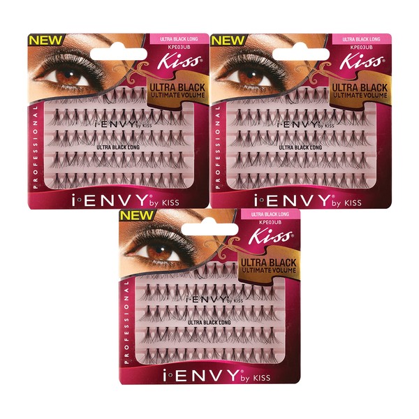 iENVY Ultra Black Individual Lashes 3 Pack Long Black