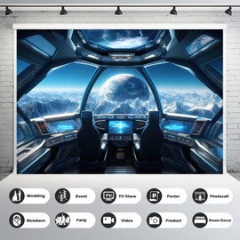 Spaceship Interior Backdrop Futuristic Science Fiction Photography Backdrops Space Station Spacecraft Cabin Backdrops Astronomy Universe Galaxy Outer Space Station Props Decorations Vinyl 7x5ft