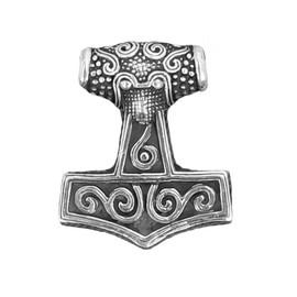 Kiss of Leather Thor's Hammer Pendant 925 Sterling Silver No. 149, Sterling Silver, No Gemstone