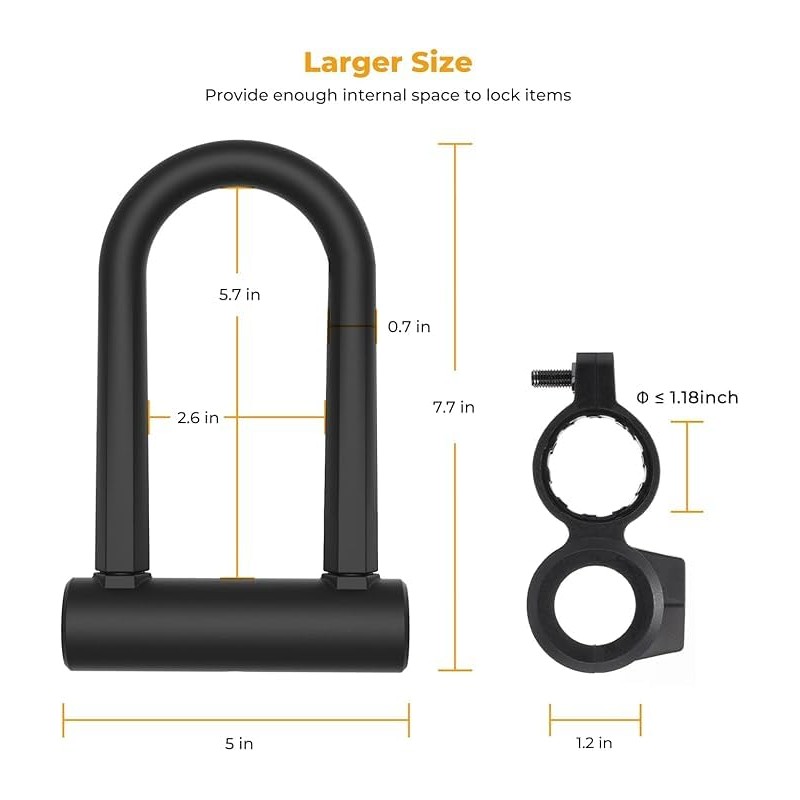 isinwheel U-Lock for Electric Scooter, Safe Lock for S9Pro/S9Max E-Scooter