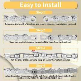 9/18/27 Speed Bike Chain, VDHU Bicycle Chain for Road Bicycles,Mountain Bike,MTB Mountain Racing Cycling Accessories with 1 Pairs Bicycle Buckle,Full Silver Plating 116 Links with Quick Link