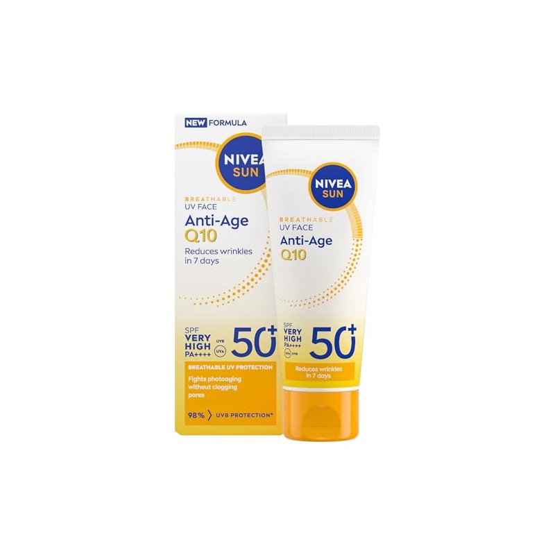 NIVEA SUN Breathable UV Face Anti-Age Q10 SPF 50+ (40ml),