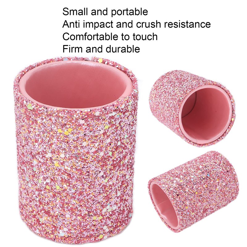 Makeup Brush Holder, Large Capacity Round Handcrafted Cosmetics Brushes Storage