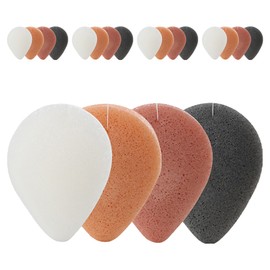 I'm Konjac 4-piece konjac sponge for facial cleansing, white, red clay, cluster, charcoal, 5 sets / 아임곤약 세안용 곤약스펀지 4종 세트, 화이트, 황토, 송이, 참숯, 5세트