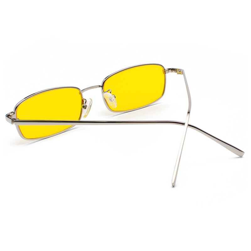 Bmeigo Women's Sunglasses Vintage Retro Rectangular Metal Frame Glasses Unisex