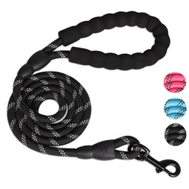 fogman Dog Leash with Choice of Thickness 0.4 - 0.5 inches (1.0 - 1.2 cm), Length 3.9 ft (1.5 m), Suitable for Small to Large Dogs, Night Reflective (Thickness 0.5 inches (1.2 cm), Black)