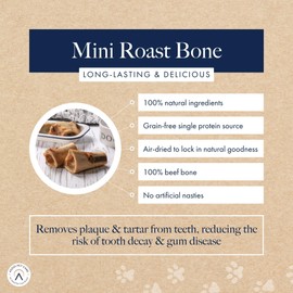 Hollings Mini Roast Bone For Adult Dogs, 100% Natural & Healthy Air Dried Long Lasting Dog Bone, Grain Free & No Rawhide (1 Count)