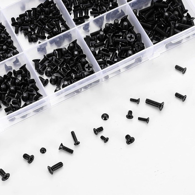 Nivithi 500pcs M2 M2.5 M3 Laptop Replacement Screws Kit,Flat Head