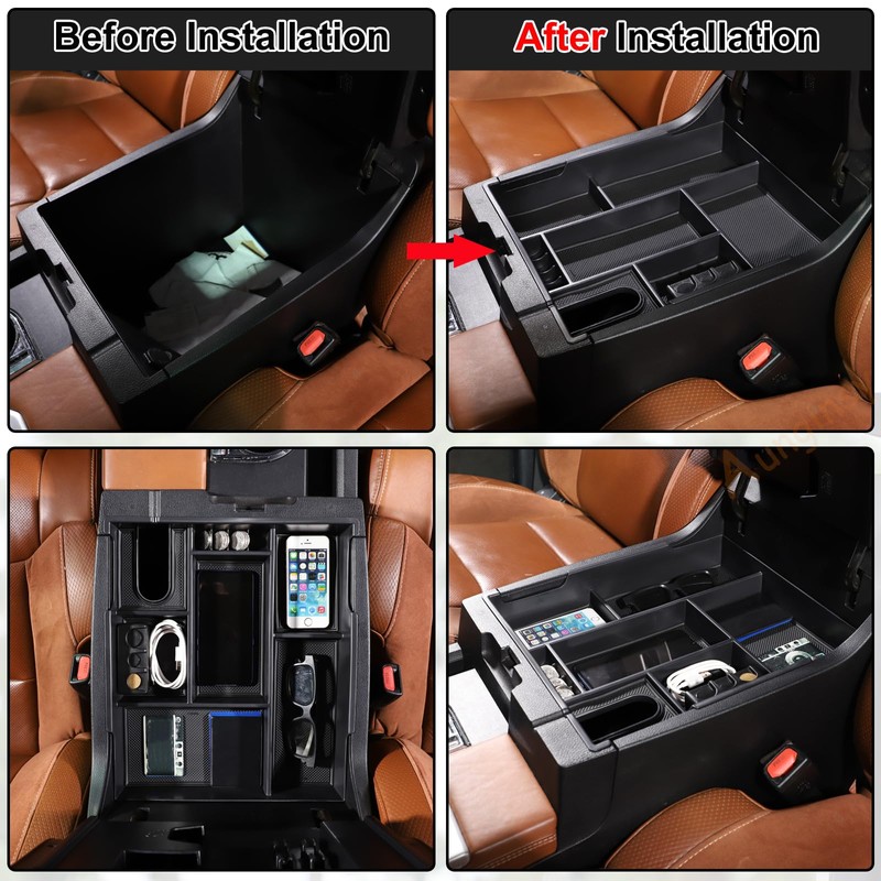 Aunginsy Car Armrest Box Storage Box Compatible with Toyota Tundra
