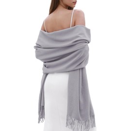 SWAT PANY Scarf for Women Grey Pashmina Shawls and Wraps for Wedding Ladies Scarves Winter Warm
