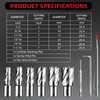 ANGELSWORD HSS Annular Cutter Set 9 Pcs, High Speed Steel,