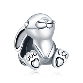 Annmors Der Hase Charms für Armband 925 Sterling Silber Anhänger