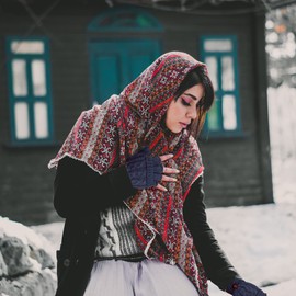 TOSKATOK� Ladies Womens Cable Knit Soft Winter Woolly Fingerless Gloves Mittens-NAVY