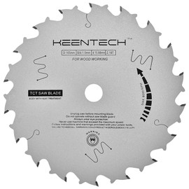 KEENTECH Teflon Coating 6-1/2 Inch ATB Circular Saw Blade 18T for Wood Cutting, Compatible with 5/8 Inch Arbor Corded or Cordless Circular Saws