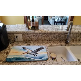 Caroline's Treasures Pelican Soaring Dish Drying Mat Absorbent Dish Drying Mat Pad for Kitchen Counter Dish Drainer Mat for Countertop, 14 x 21", Multicolor