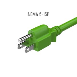 Cable Leader 4ft 18 AWG Universal Power Cord IEC320 C13 to NEMA 5-15P, Extension Power Cord, Compatible with Computers, Monitors, Printers & TVs, Green