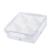 4 Compartment Snack Box Transparent Multifunctional Tight Sealing Divided Food