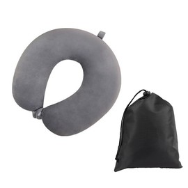 LATRAT Travel Pillow Down Cotton Neck Pillow Support Pillow Neck Pillow for Adults Velvety Soft Travel Pillow for Airplane, Car, Train, Ship, Grey