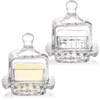 Frcctre 2 Pack Glass Butter Dish, Small Glass Butter Keeper