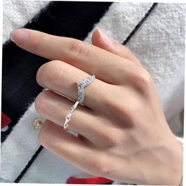 TOVINANNA 2pcs Rose Couple Rings Matching Promise Rings for Him Her Romantic present for Valentine's Day Unique Design for Daily Wear