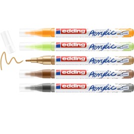 edding 5300 fine 5pcs Nature​ Acrylic Marker Set, Multi 5 Count