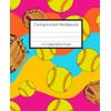 Softball Composition Notebook Journal for Girls, 7.5” x 9.25” Softball