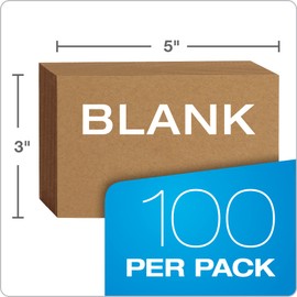 Oxford Kraft Index Cards, 100 Pack, 3x5 Index Cards, Thick, Premium Paper for Gifts, Crafts, Parties, Flash Cards, Brown, Blank on Both Sides (63505)